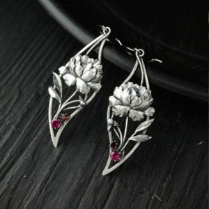 🍏50% OFF/3+...Antique Style Peony Flower Dangle Earrings
